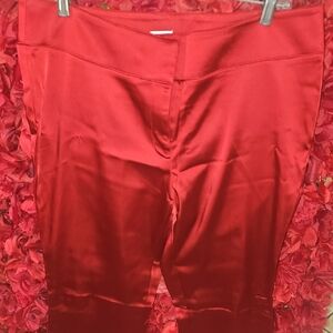 Cache NWT Red Straight Leg Shiny Dress Pants Size 12